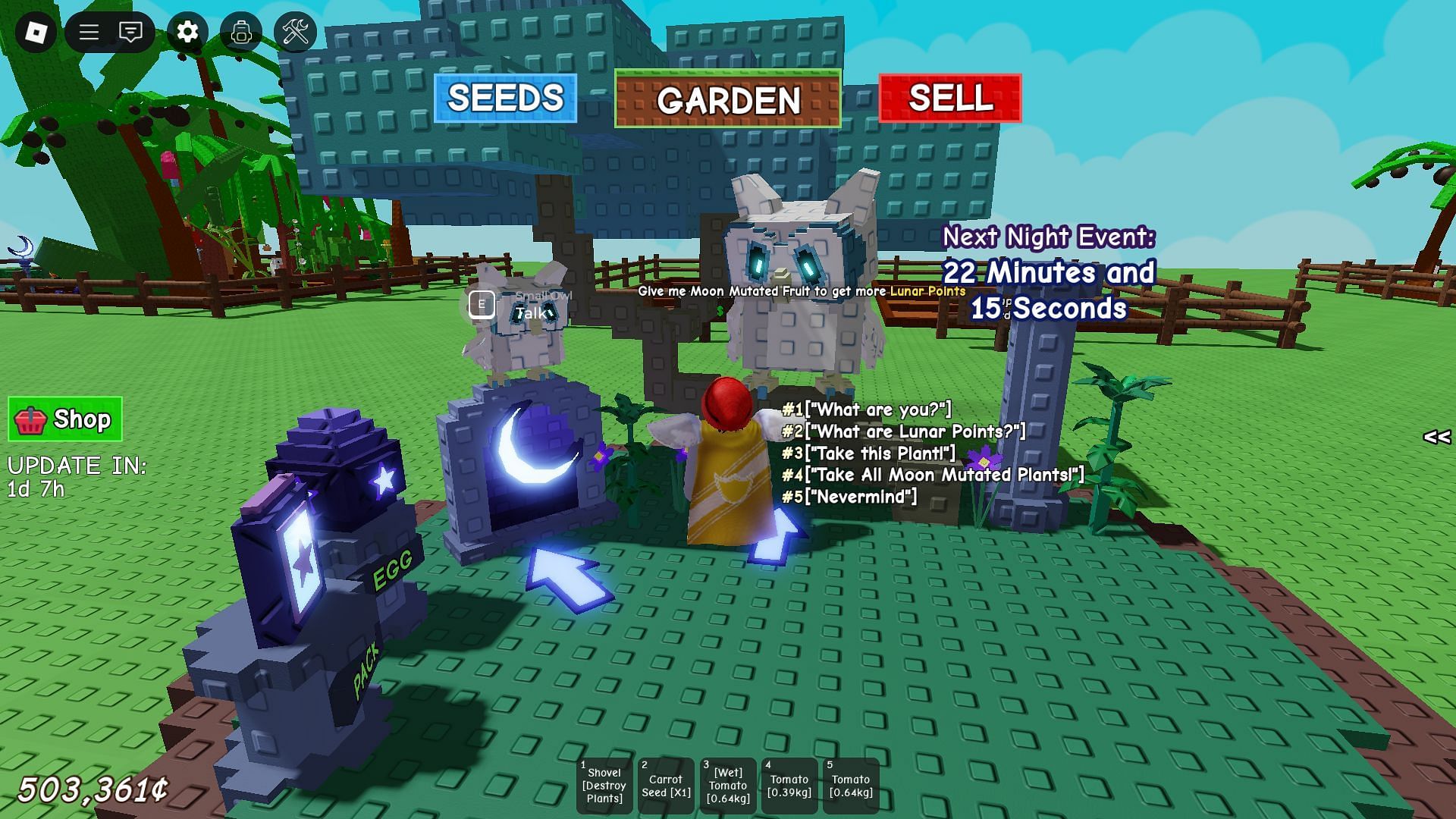 The Wise Old Owl of the Lunar Glow Event (Image via Roblox)